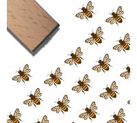 craspire 0.6 pouces/15mm Mini Timbre en Caoutchouc en Bois Motif d'abeille Décoration d'insectes Caoutchouc Durable Bois Naturel Petit Timbre en Caoutchouc carré Réutilisable pour la Fabrication