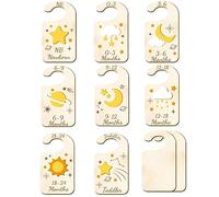 craspire 10 Pcs Bois Penderie Diviseurs Lune Étoile Soleil Pépinière Décor de Nouveau-Né à 36 Mois Cintre Séparateurs Placard Organisateurs Pépinière Infant Penderie Cintres Diviseur pour