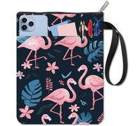 craspire 11x8.7 Housse de Protection en Tissu Motif Flamant Rose Motif Animal Feuille Tropicale Couverture Rigide avec Fermeture Éclair Pochette Supplémentaire Lavable Imperméable Poche Avant