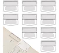 craspire 14Pcs Livre Page Clip Metal Index Onglets 1.1 x 1.4 inch Argent Acier Inoxydable Rétro Marque-Page Ligne Marqueurs Étiquette Planificateur Pince À Papier Pinces pour La Lecture Cahier Bureau
