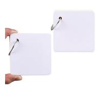 craspire 2 Paquet de Mini Fiches Bristol avec Classeur à Anneaux Vierges Format Carré Blanc 3.15 x 3.15 Pouce 55 Feuilles Lignées pour Notes Idéal pour Les Études L'École la Prise de Notes Le Dessin