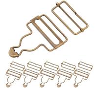 craspire 6 Paire de Boucles de Rechange pour Bretelles de Salopette Clips Métalliques Fermoir à Bavoir Boucle Coulissante Réglable avec Boucle Rectangulaire Bronze Antique Boutons sans Couture