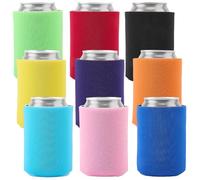 CRASPIRE 9 Couleurs 12oz Manches de Canette Standard Antidérapantes Housses Isolantes pour Canette Refroidisseur Tissu Doux Gobelet Bière Bouteille Néoprène Refroidisseurs Support Manches en Néoprène