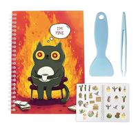craspire Autocollant Livre 40 Pages Mignon Chat Noir réutilisable Album Stockage 8.26x5.82 Pouces Double Face étanche Blanc collable Cahier avec des Outils pour Adultes libérer Support Papier Saver