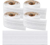 craspire Bordure de Papier Peint Autocollante de 354 x 3.14 po Moulure de Couronne Blanche Auto Adhésive Flexible 3D Bordure de Plinthe Miroir Bordure Murale Collante Lignes de Base en Mousse