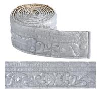 craspire Bordure de Papier Peint Autocollante de 90.5 x 3.14 po Moulure de Couronne Grise Autocollante Flexible 3D pour Plinthe Miroir Étanche Bordure Murale Adhésive Lignes de Base en Mousse