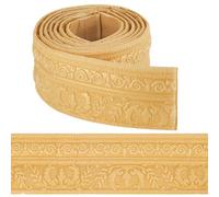 craspire Bordure de Papier Peint Autocollante de 90,5 x 3,14po Moulure de Couronne Dorée Autocollante Flexible 3D pour Plinthe Miroir Bordure Murale Adhésive Lignes de Base en Mousse pour Décoration