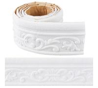 craspire Bordure de Papier Peint Autocollante et Flexible 90.5 x 3.14 Pouce pour Plinthes Miroir Bordure Murale Adhésive Lignes de Base en Mousse Imperméable pour Décoration D'Hôtel de Maison