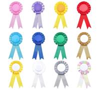 craspire Broche 12 Couleur Ruban Vierge Bouton Épinglette 1e Place Rubans de Victoire Rosette Grand Prix pour Accessoire de Fête de IY Concours Événement Sportif Concours Scolaires Spectacle