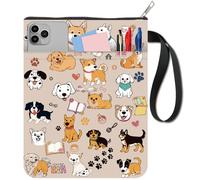 craspire Couverture de Livre pour Chien Protection de Livre pour Animaux Couverture de Livre en Tissu Lavable avec Fermeture Éclair et Poche Supplémentaire pour Les Amoureux des Livres Cadeaux