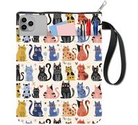 craspire Couvertures de Livre de Chat Protecteur de Livre Animal Douille de Livre pour Les Livres de Poche Tissu Lavable Couverture de Livre avec Fermeture éclair et Poche supplémentaire