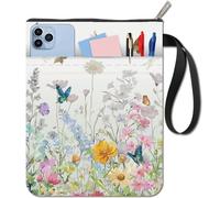 craspire Couvertures de Livres à Fleurs Couvertures de Livres à Papillons Protection de Livres pour Livres de Poche Couverture de Livre en Tissu Lavable avec Fermeture Éclair et Poche Supplémentaire