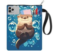 craspire Couvertures de Livres Otters Housse de Livre Protecteur de Livre Animal pour Livres Brochés Couverture de Livre en Tissu Lavable avec Fermeture Éclair et Poche Supplémentaire