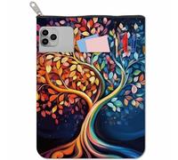 craspire Housse de Livre Motif Arbre de Vie Style Rétro Protection pour Livre de Poche Lavable avec Fermeture Éclair et Pochette Supplémentaire Idéale pour Les Amoureux des Livres et Les Camarades