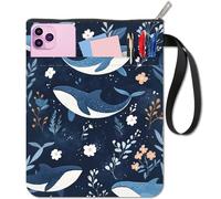 craspire Housse de Livre Motif Baleine Motif Fleur Motif Animaux Marins pour Livres de Poche Lavable avec Fermeture Éclair et Pochette Supplémentaire Idéale pour Les Amoureux des Livres Ou comme