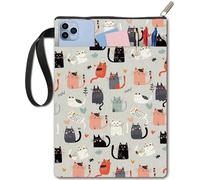 craspire Housse de Protection pour Livre avec Motif de Chat et Animal Lavable avec Fermeture Éclair et Pochette Supplémentaire Idéale pour Les Livres de Poche et Les Cahiers à Couverture Rigide.