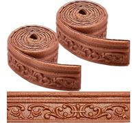 craspire Moulure de Couronne 165 x 33cm en Mousse Marron Auto Adhésive Flexible (2)D Collante Vintage Décorative pour Papier Peint Bordure Murale en Mousse Plinthe Miroir Lignes Murales Décoration