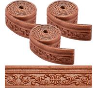 craspire Moulure de Couronne 247 x 33cm en Mousse Marron Auto Adhésive Flexible (2)D Collante Vintage Décorative pour Papier Peint Bordure Murale en Mousse Plinthe Miroir Lignes Murales Décoration
