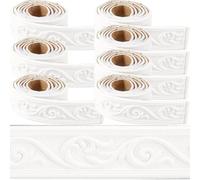CRASPIRE Moulure de Couronne de 620 x 23cm en Mousse Blanche Auto Adhésive Flexible {2}D Collante Vintage Décorative pour Papier Peint Bordure Murale en Mousse Plinthe Miroir Lignes Murales Décoration