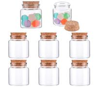craspire Petites Bouteilles en Verre de 50 ML/1.7 oz avec Bouchon en Liège Bocaux de Bonbons Vides Message de Souhait Mini Verres Flacons Décoratifs Transparents pour Potion pour Sable Eau