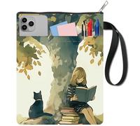craspire Pochette de Protection pour Livre à Fermeture Éclair Pochette Supplémentaire Colorée Double Face Motif Arbre à Chat Lavable en Tissu pour Carnet de Notes Couverture Rigide Livre de Poche
