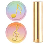 craspire Tampon de Cire Musical à Motif Double Face Note de Musique Sceau en Cire de 15 mm Colonne Mini en Laiton doré Tampon de Sceau Vintage pour Invitations enveloppes Cartes Bricolage Artisanat