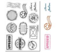 craspire Vintage Cachet de la Poste Étiquette Timbres en Caoutchouc Transparent Cadre de Film de Voyage Rétro Joints en Silicone Transparent Timbre pour Journaling Carte Faire des Amis DIY