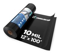 Crawldryer Bâche en plastique noir, 3 mm, 3,5 x 30,5 m, barrière vapeur pour rampe, barrière anti-vapeur, bâche en plastique robuste pour jardin, espace sanitaire, sous-sol, noir