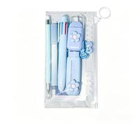 crayfomo Lot de 7 Papeterie Florale Pastel, kit d'étude Multifonctionnel avec surligneur et onglets marqueur de Page, Accessoire de Bureau esthétique pour étude et Cadeau d'anniversaire