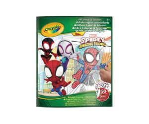 Crayola Album à Colorier avec Stickers Spidey - Livre Activité Enfants - 32 Pages + 4 Feuilles Autocollants - Réf. 04-0738 - Licence Marvel - Espagnol