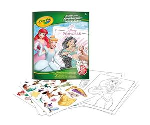 Crayola - Livre de Coloriage Color & Sticker Disney Princesse, 32 Pages | 32 pages, 50 autocollants, Color & sticker, Sujet princesse de disney, Idéal pour filles et garçons passionnés, dès 3 ans