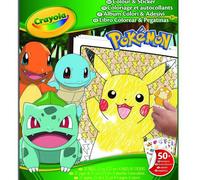 Crayola - Livre de coloriage et d'autocollants Pokémon 04-2740 - Album avec 32 pages et 4 feuilles de stickers - Langue espagnole - À partir de 4 ans