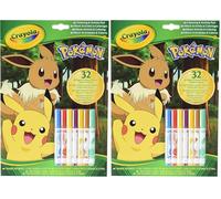 CRAYOLA - Pokémon Album de Coloriage et d'Activités, 32 Pages de Coloriage et 7 Mini Feutres Lavables, 04-2746G