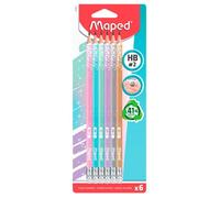 Crayon à papier - MAPED - Glitter Deco Pastel - 6 pièces - Couleur Pastel - Ergonomique