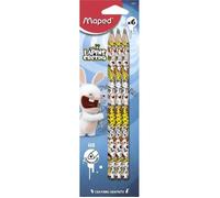 Crayon de bois - MAPED - LAPINS CRÉTINS - Blister de 6 - HB - Triangulaire - 2,0 mm