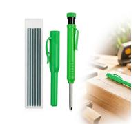 Crayon de Chantier Extensible avec 6 Mines Multi-Supports, Taille Mine Inclus, avec Grip Easy-Write, Traceur Précision pour Menuisier, Bricolage et Artisans pour Bois, Métal, Béton et Carrelage