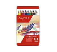 Crayon de couleur - Caran d'Ache - Supracolor Soft - Coffret métal - 12 couleurs