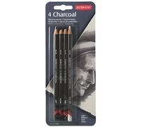Crayon fusain - DERWENT - Charcoal - Set de 4 - Teintes variées - Application facile