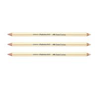 Crayon gomme - FABER-CASTELL - Perfection 7057 - Lot de 3 - Double pointe - Doré, Blanc, Rouge