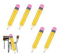 Crayon gonflable pour la rentrée scolaire - Kit d'écriture XXL avec ballons décoratifs jaunes, récompense éducative créative, décoration d'école géante | Cadeaux d'invités, fête, salle de classe
