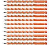 Crayon graphite ergonomique - STABILO EASYgraph - Lot de 12 crayons graphites HB (orange) - Droitier