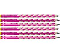 STABILO Crayons graphite EASYgraph pour gaucher HB – Lot de 6 (rose)