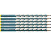 STABILO Crayon graphite gaucher EASYgraph S - Lot de 6 ergonomiques fins HB bleu ardoise
