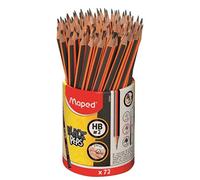 Maped - Crayons Graphite Black’Peps - Crayons à Papier HB - Ergonomique - Triangulaire - Pot de 72 Crayons Papier HB