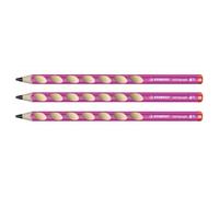 Crayon graphite - Stabilo - EASYgraph - Lot de 3 - Corps rose - Ergonomique pour enfants