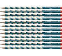 STABILO Crayons graphite EASYgraph S – ergonomiques fins HB – Lot de 12 bleu ardoise (Droitier)