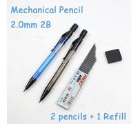 Crayon Mécanique Automatique 2.0mm 2b De Haute Qualité, Pour Dessin De Croquis, Taille-Crayon, Envoi D'une Boîte De Recharges Pour Papeterie De Bureau