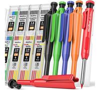 Crayon Zimmermann, coffret de 5 crayons avec taille-crayon et capuchons, 53 mines, marqueur à mine profonde, 6 couleurs