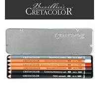 CRETACOLOR Pocket Set, Urban Sketching, set de dessin aux crayons à huile, 6 pièces, hautement pigmenté, utilisation polyvalente, base d'huile très fine