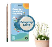 Crayons à papier SproutWorld | Everyday Earth | Crayons en bois HB pré-taillés avec graphite plantable et graines de fleurs, d'herbes et de légumes | Idéal pour le dessin | Paquet de 12